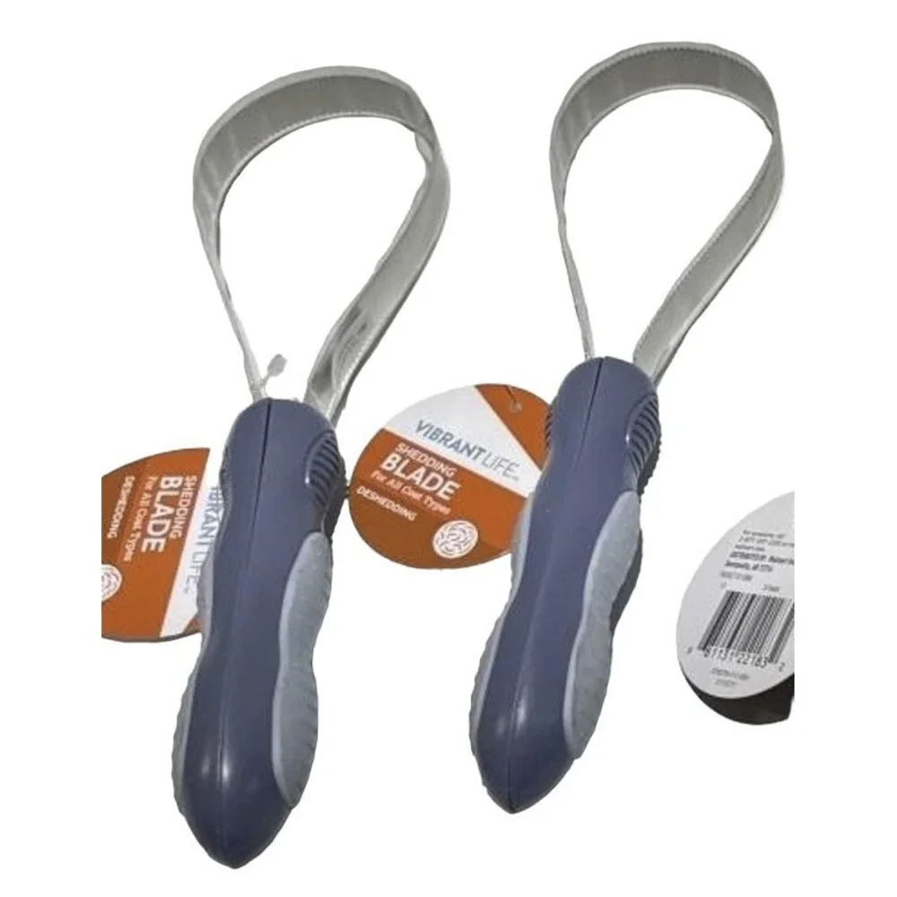 2x Vibrant Life DOG SHED BLADE Helps: Remove Loose Dead Hair • Brand‎ New